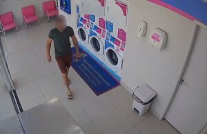 Câmera flagra ladrão furtando roupas de lavanderia 24h em VG
