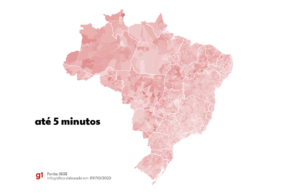 Mapa mostra tempo que as pessoas levam para ir trabalhar na sua cidade
